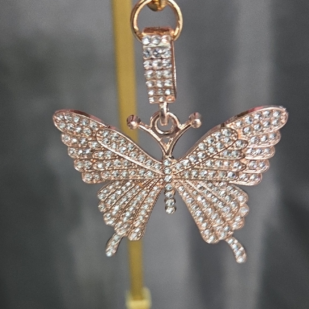 Crystal Butterfly Key Holder Bag Charm